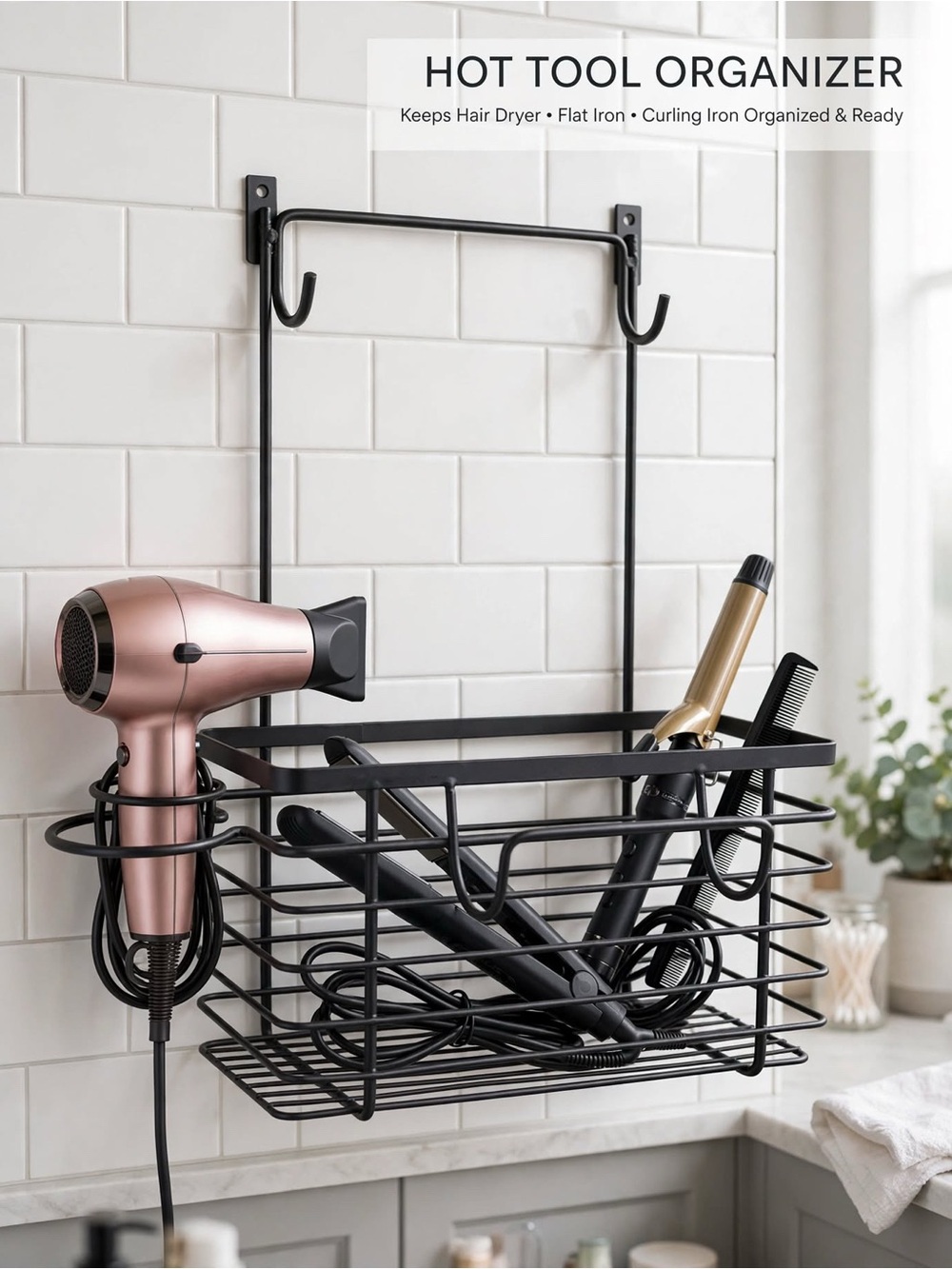 Screw mount hair tool and styling organizer